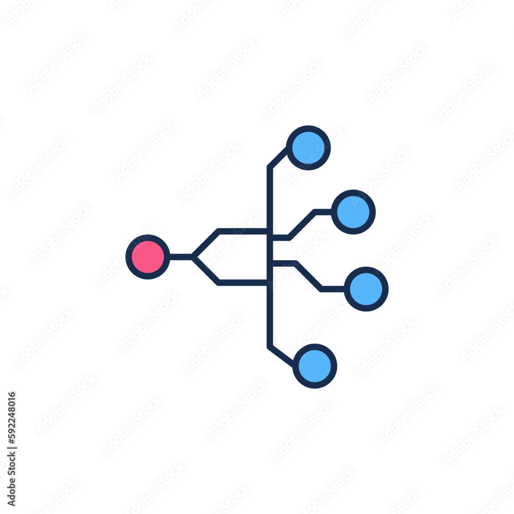 Poster neural network technology vector concept colored icon or symbol