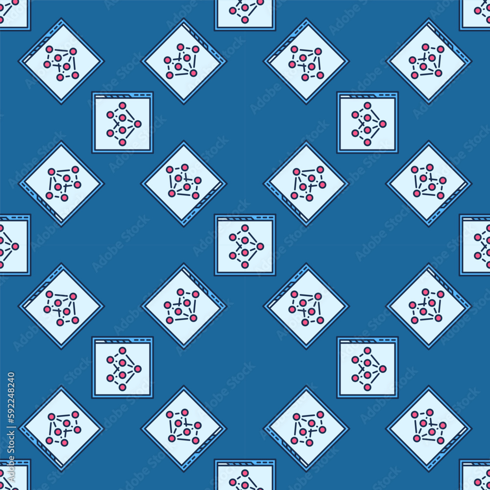 Poster web browser with neural network vector colored seamless pattern
