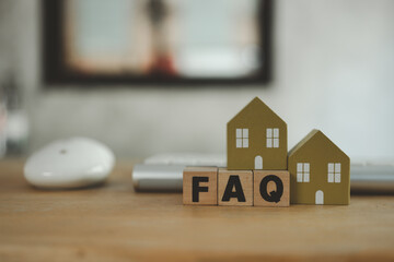 FAQ customer management analysis service for home concept, help desk and call center operator. About support question service assistance concept - obrazy, fototapety, plakaty