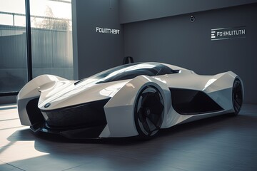 futuristic car high technology design automobile, Generative Ai