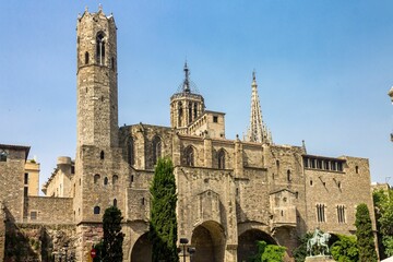 Fototapeta premium Chapel of Santa Agueda in Barcelona, Spain under the blue sky