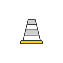 Trafic Cone icon design with white background stock illustration