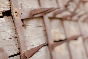 close up of an wooden door