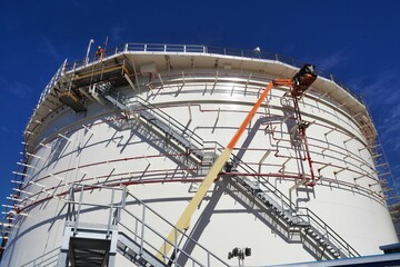 Industrial plant under a clear blue sky