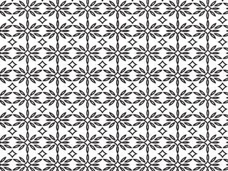 black and white floral seamless pattern