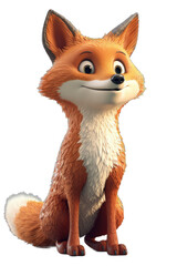 Obraz premium Adorable Fox Cartoon