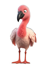 Adorable Flamingo Illustration on White Background
