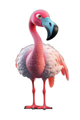 Flamingo Character on White Background