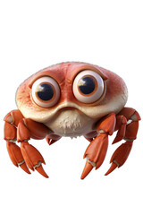 Cartoon Crab Character on White Background