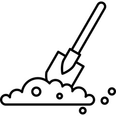 Shovel In Soil Icon