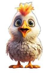 Cartoon little chicken isolated