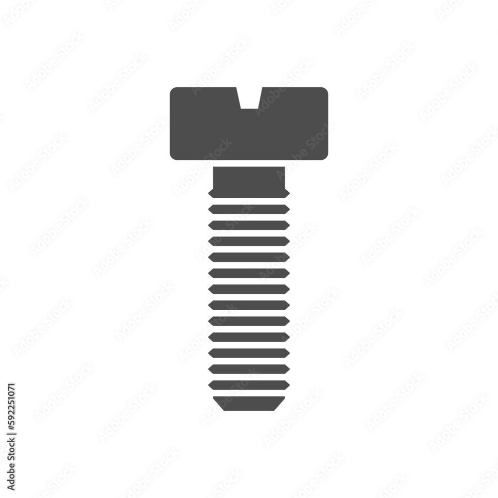 Wall mural slotted head bolt line icon