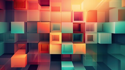 The background of cubes is modern, colored, for your design, AI