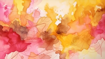 Colorful watercolor background in warm colors for your design, ai