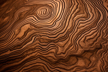 A close up of a wood pattern with a spiral design. AI generation