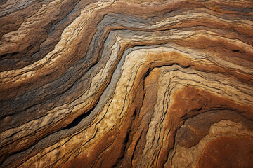 A rock formation with a red and brown pattern. AI generation