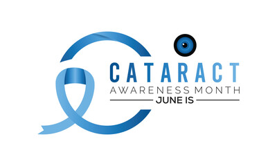  Cataract awareness month is observed every year in June. banner design template Vector illustration background design.
