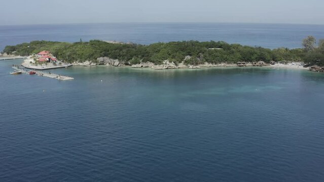 Aerial video over the beach of Haiti Caribbean Islands