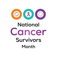  National Cancer survivors day is observed every year in June. banner design template Vector illustration background design.