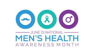  Men's health month is observed every year in June. banner design template Vector illustration background design.