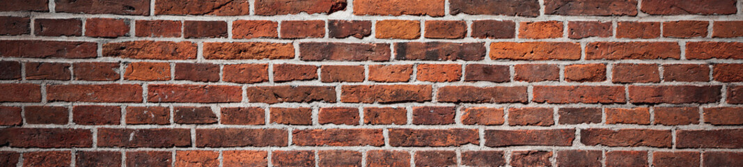 Obraz premium dark texture of old red bricks wall background