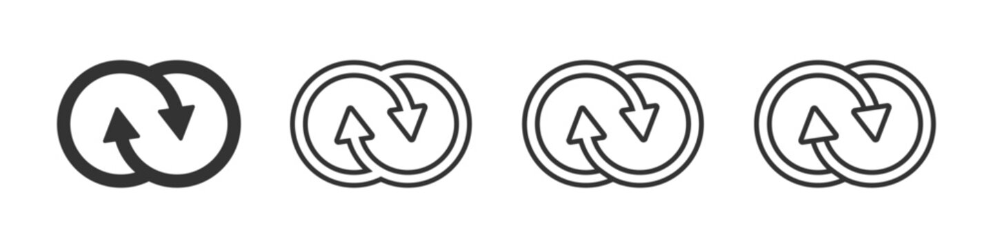 Synergy vector flat icons set