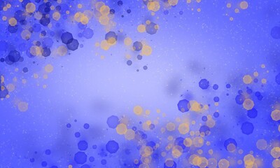 abstract background of glitter vintage lights . Blue . Yellow and white. de-focused. banner