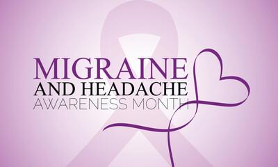 National Migraine and headache awareness month is observed every year in June. banner design template Vector illustration background design.