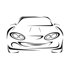 Stylized vector image of the front view of the car