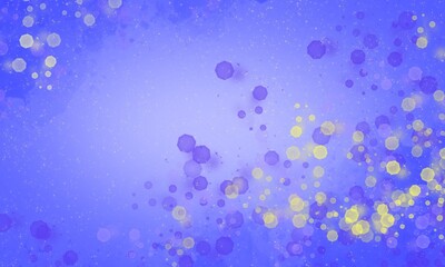 abstract background of glitter vintage lights . Blue . Yellow and white. de-focused. banner