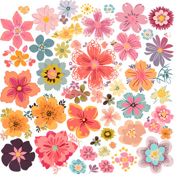 Vintage vector flowers