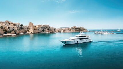 Fototapeta na wymiar Luxury yacht in the sea