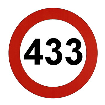 Illustration des Stra&szlig;enverkehrszeichens "Maximale Geschwindigkeit 433 Kilometer pro Stunde"	