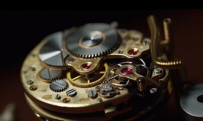 Vintage watch gears expertly serviced and repaired to perfection Creating using generative AI tools