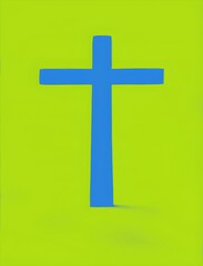 generative ai, blue cross on green background