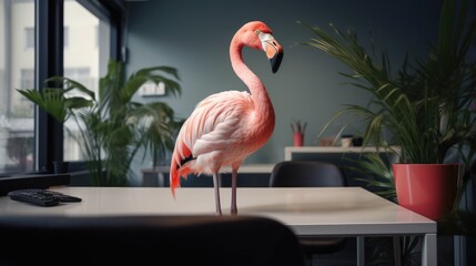 Flamingo in office
