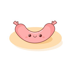 Pink kawaii sausage on a plate