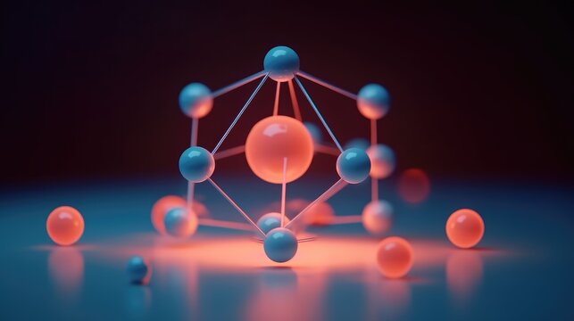 Science background with atoms and melocules