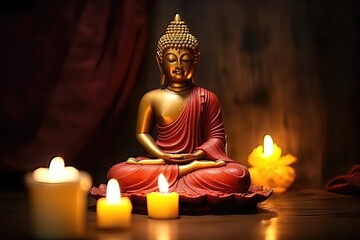 Fototapeta premium Bonne fête du Vesak. Fond d'illustration vectorielle. Magha Puja, Asanha Puja, Visakha Puja Day, concept de vacances bouddhistes.