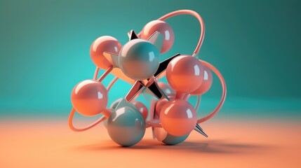 Science background with atoms and melocules