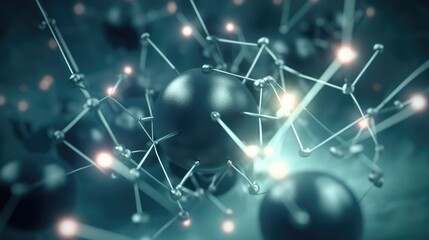 Obraz premium Science background with atoms and melocules
