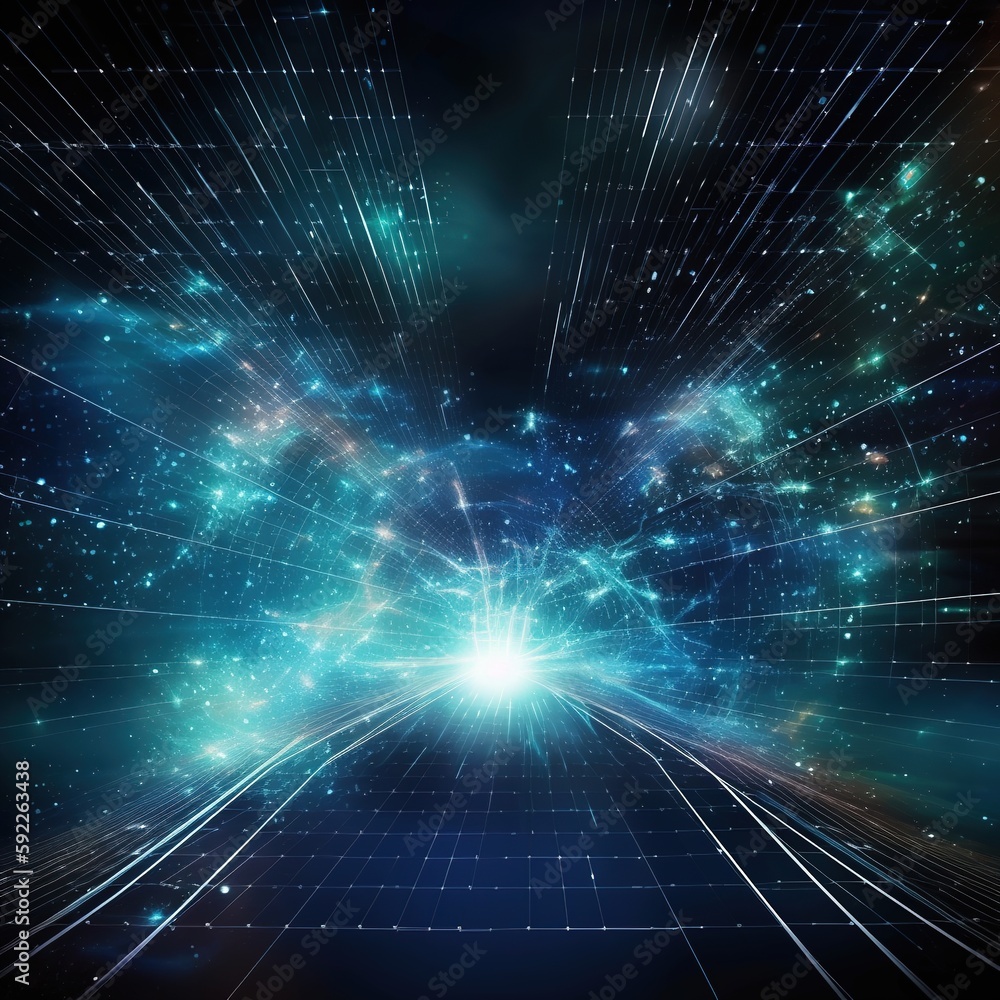Poster abstract background with technology network. generative ai