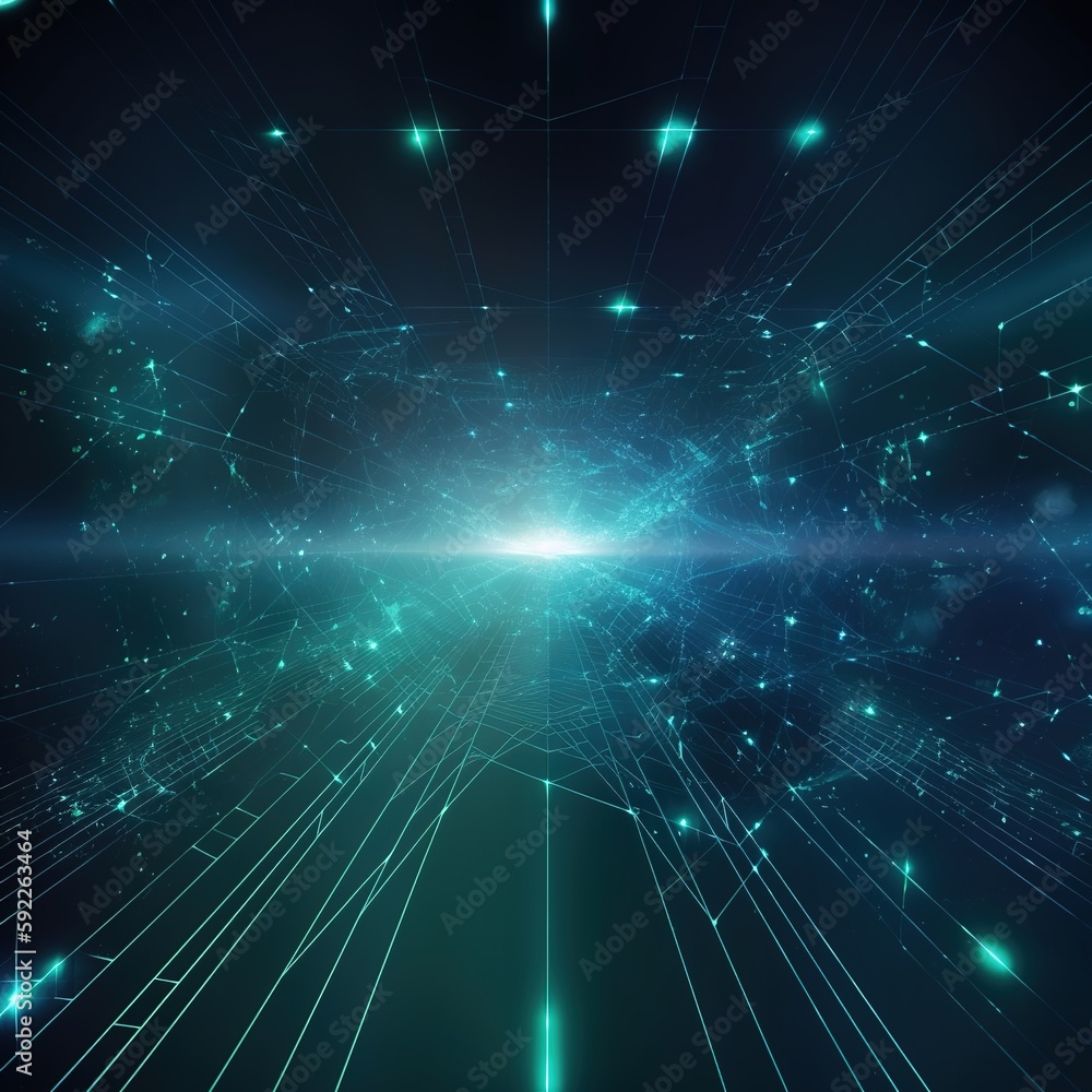 Poster abstract background with technology network. generative ai