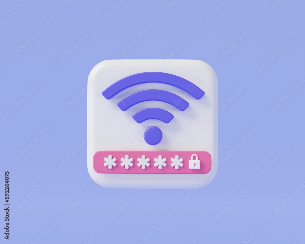 Aufkleber wifi with password icon on purple background. wifi access concept. wireless internet. wi-fi symbol. 