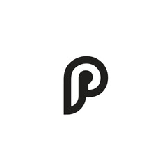 Letter P Pixel Logo Design Element