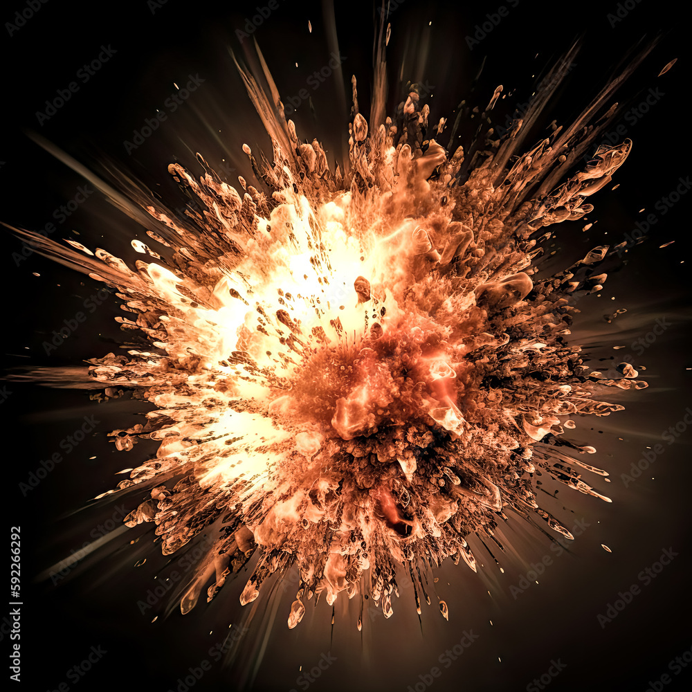 Aufkleber gold was exploded with the help of a png file - generative ai.