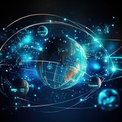 digital globe and technology. generative ai