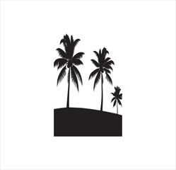 Three coconut tree silhouette vector art