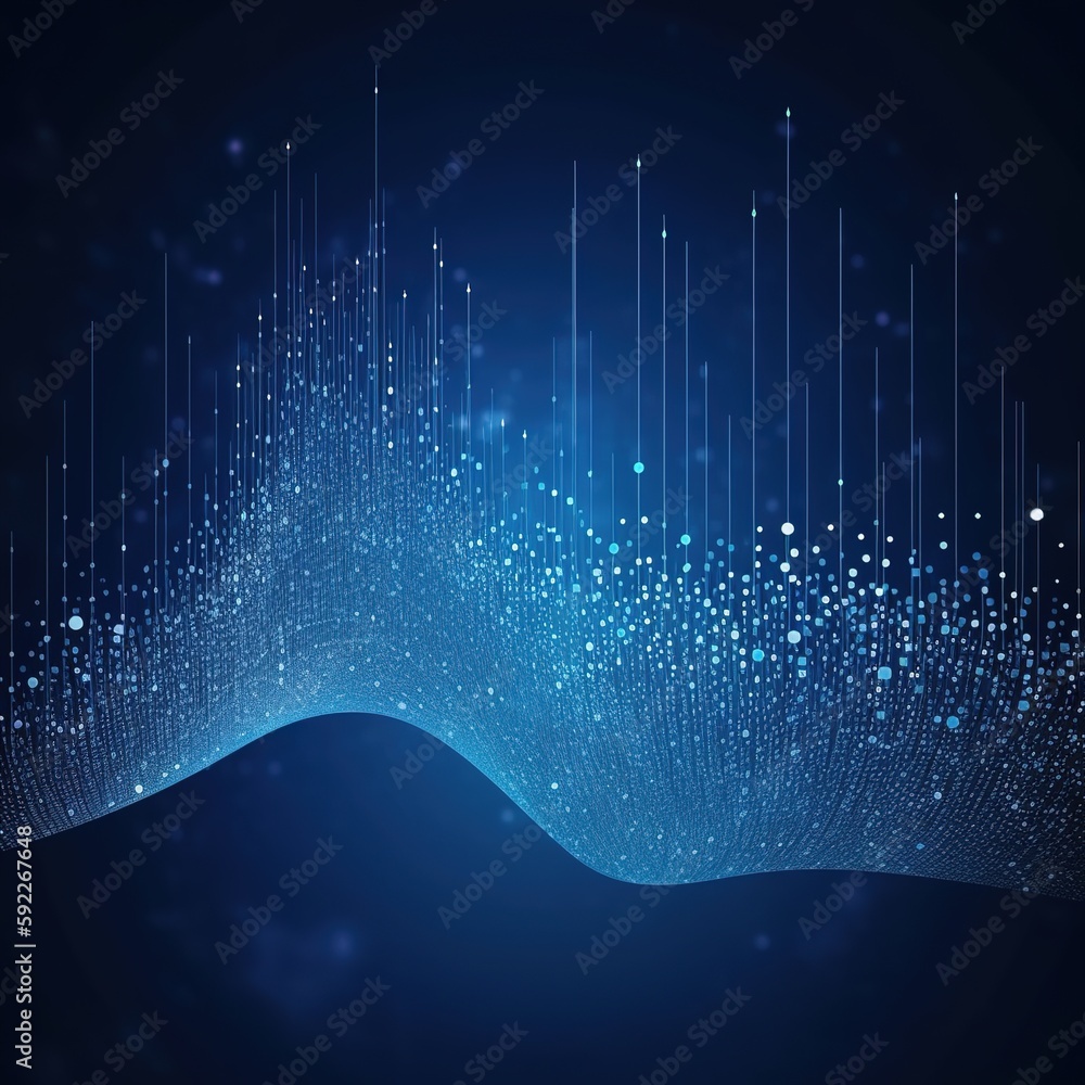 Poster technology digital data on blue background, data analysis and access to digital data, digital cybers