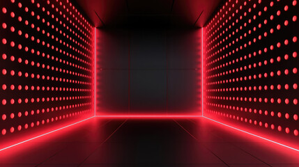 Futuristic background with red lights. Generative AI.